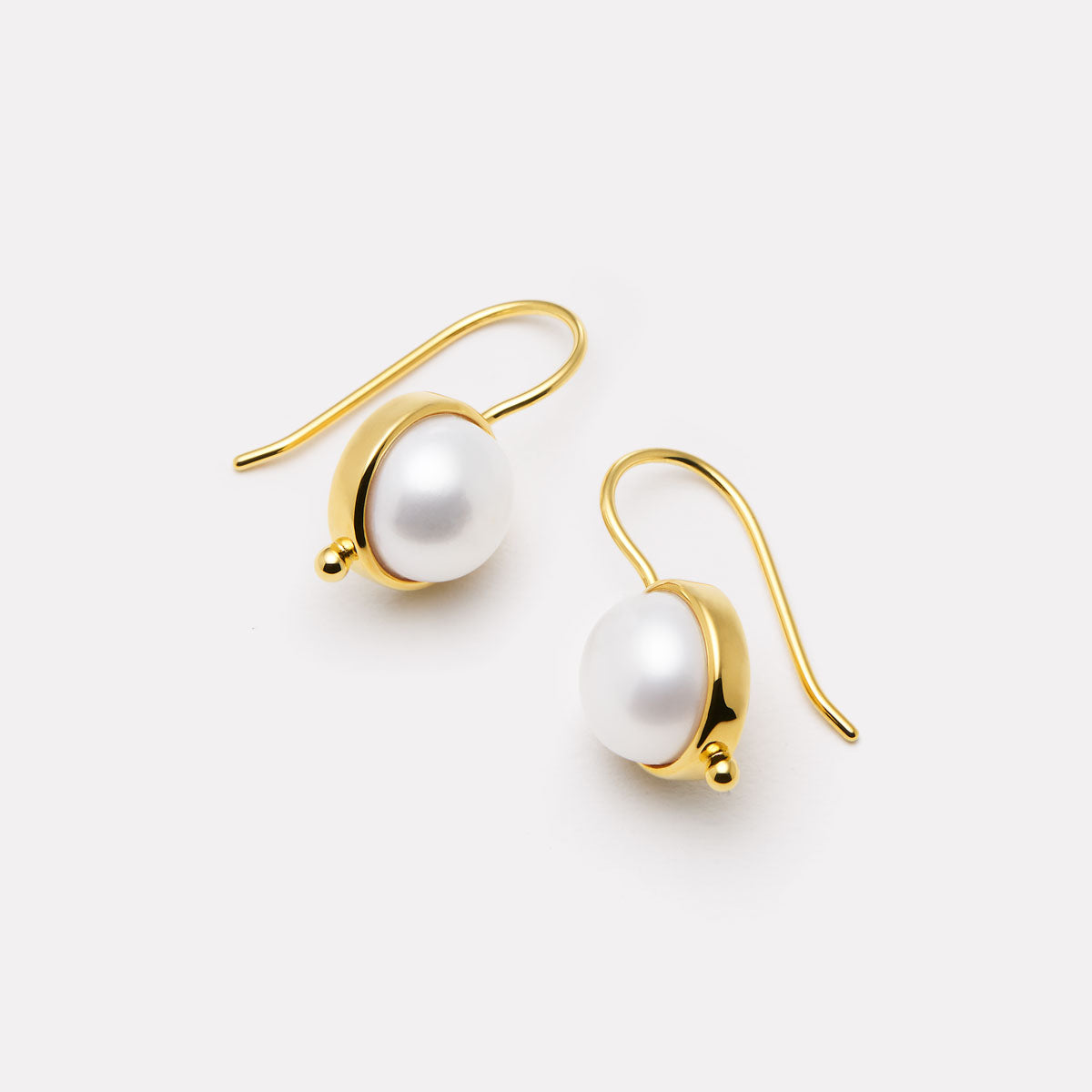 Yellow Gold Garland Pearl Earring