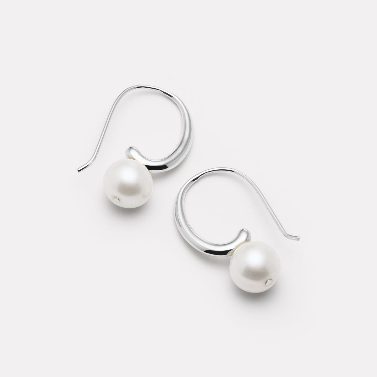 Sterling Silver Fern Pearl Earrings