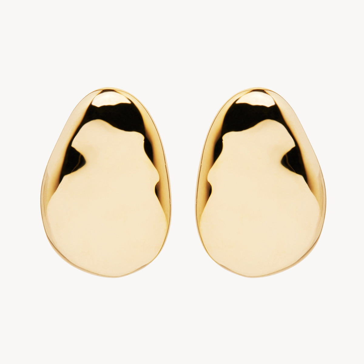Yellow Gold Pebblestone Stud Earrings