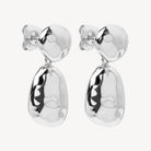 Sterling Silver Double Pebblet Stud Earrings