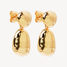 Yellow Gold Double Pebblet Stud Earrings