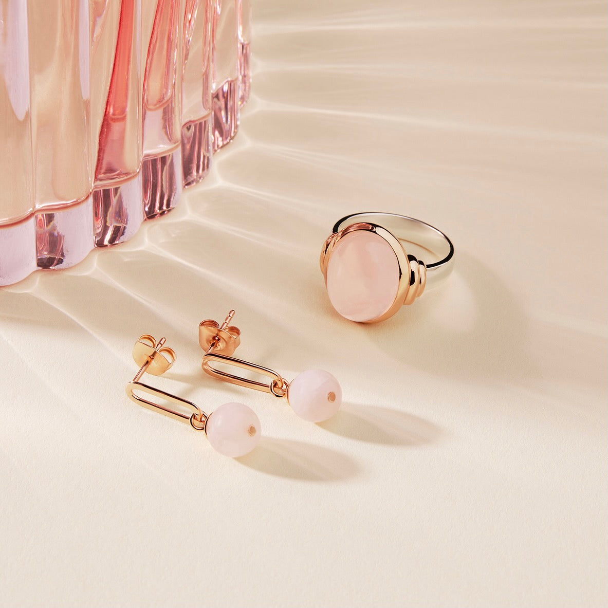 Alba Rose Quartz Earrings