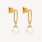 Yellow Gold The Enchantress Pearl Drop Stud Earrings