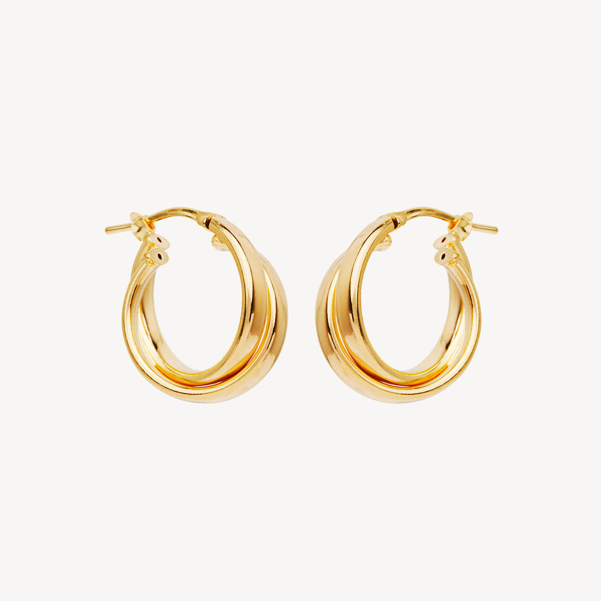 Yellow Gold Sunshine Hoop Earrings