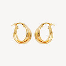 Yellow Gold Sunshine Hoop Earrings