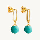 Yellow Gold The Enchantress Turquoise Drop Stud Earrings
