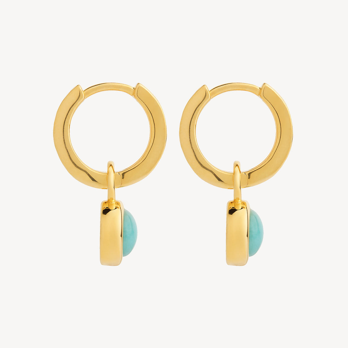 Solace Yellow Gold Amazonite Huggie Earring