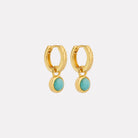 Yellow Gold Solace Yellow Gold Amazonite Huggie Earrings