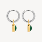 Solace 2-Tone Green Onyx Huggie Earring