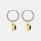 Solace 2-Tone Green Onyx Huggie Earrings