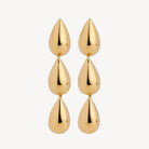 Yellow Gold Liora Triple Drop Stud Earring