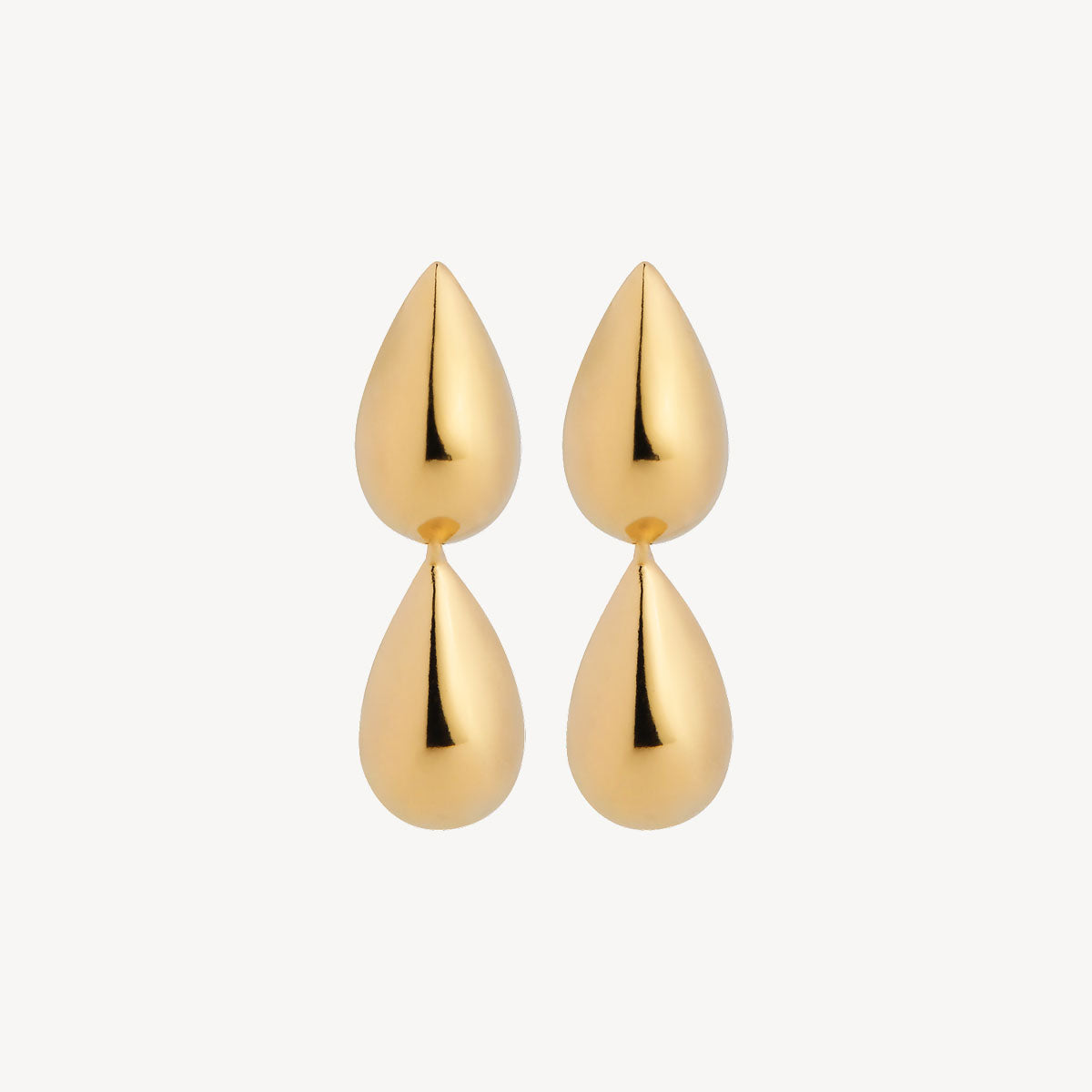 Yellow Gold Liora Double Drop Stud Earring