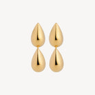 Yellow Gold Liora Double Drop Stud Earring