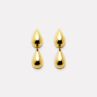 Yellow Gold Liora Double Drop Stud Earrings