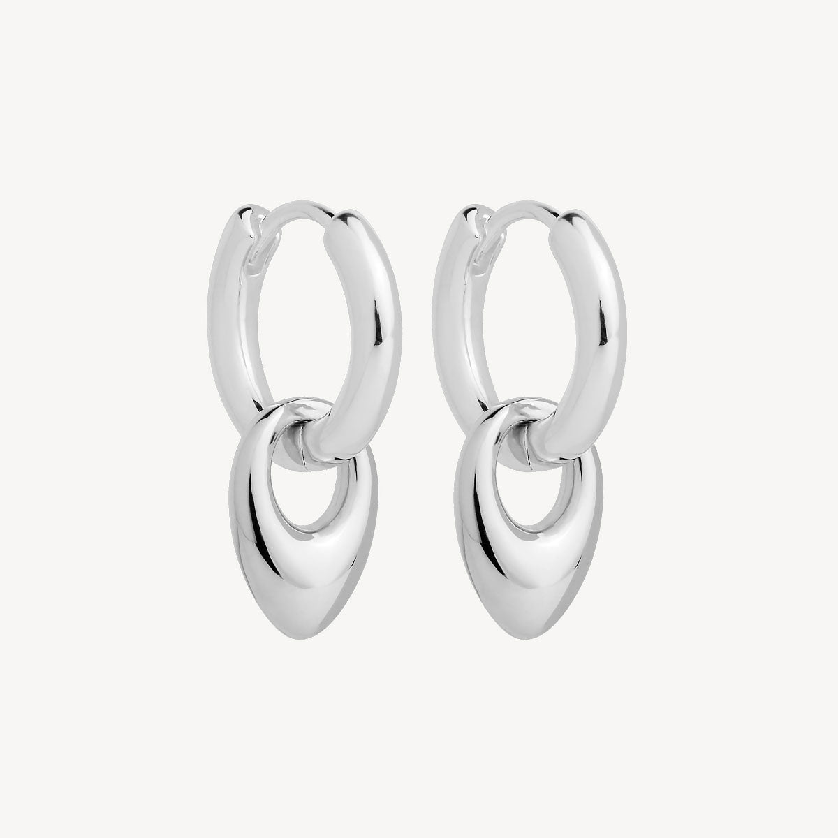 Sterling Silver Petal Huggie Earring