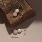 Sunset Rose Quartz & Pearl Earring