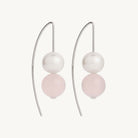 Sterling Silver Sunset Rose Quartz & Pearl Earring