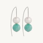Sterling Silver Sunset Amazonite & Pearl Earring