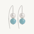 Sterling Silver Sunset Aquamarine & Pearl Earring