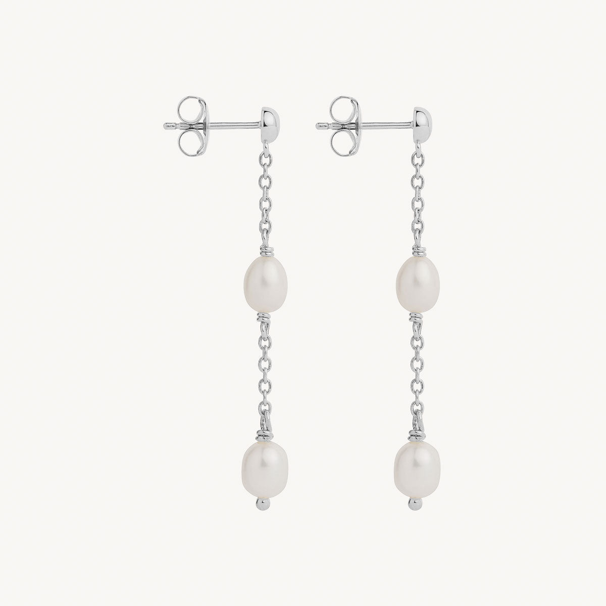 Tidal Whisper Double Pearl Earring