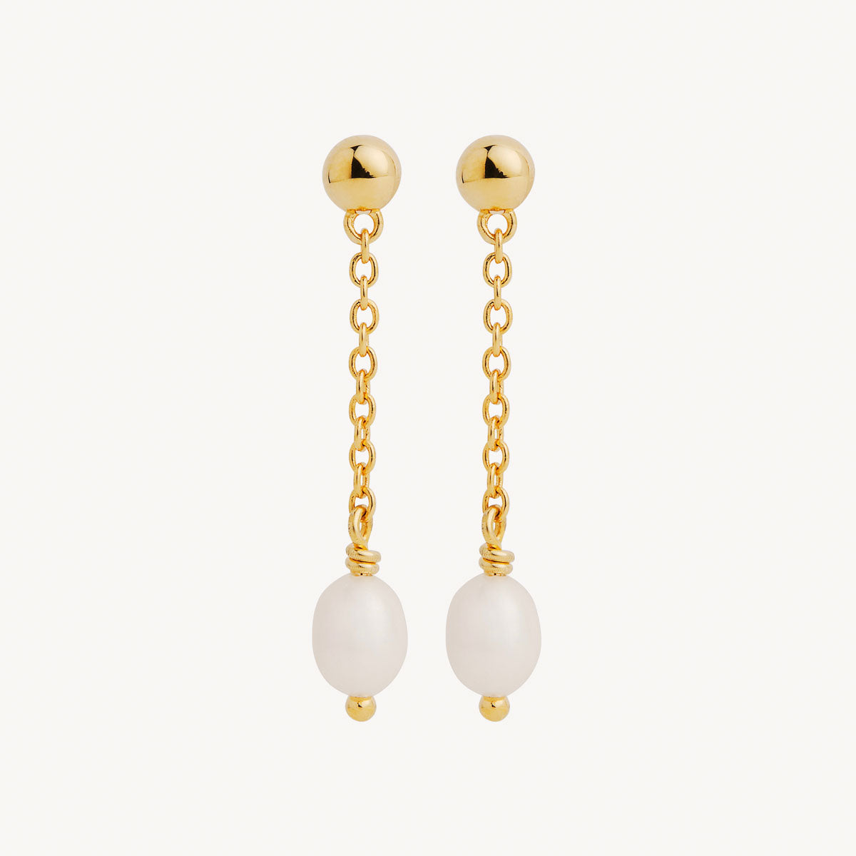 Yellow Gold Tidal Whisper Single Pearl Earring