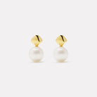 Yellow Gold Mirage Pearl Earrings