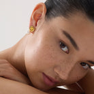 Coral Kiss Pearl Earring