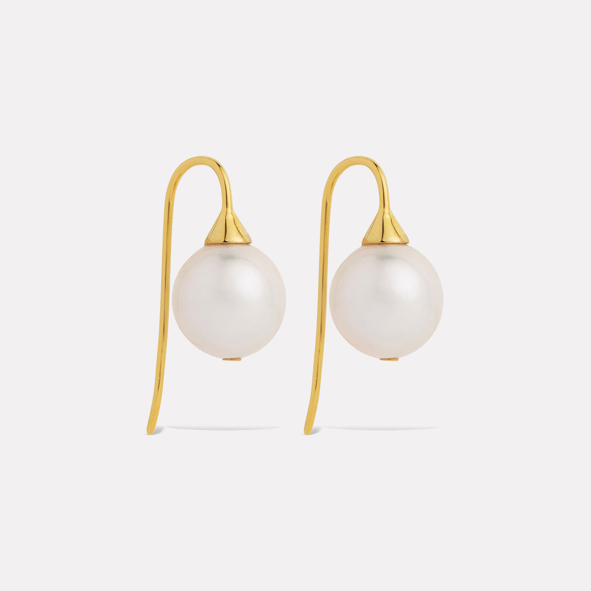 Yellow Gold Luna Pearl Earrings