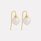 Yellow Gold Luna Pearl Earrings