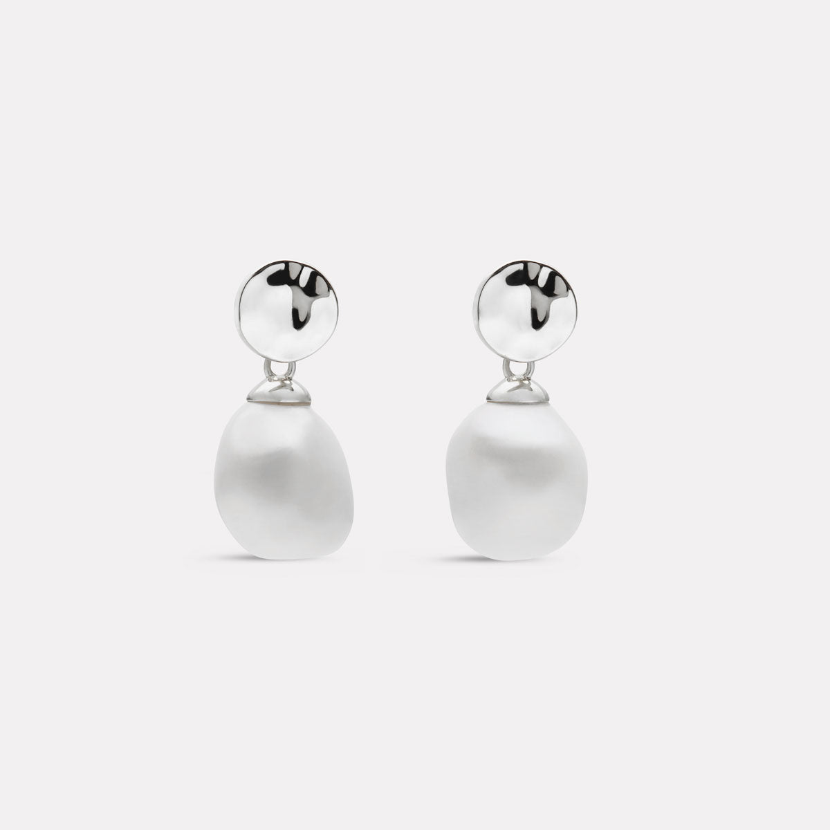 Sterling Silver Ocean Drift Pearl Earrings
