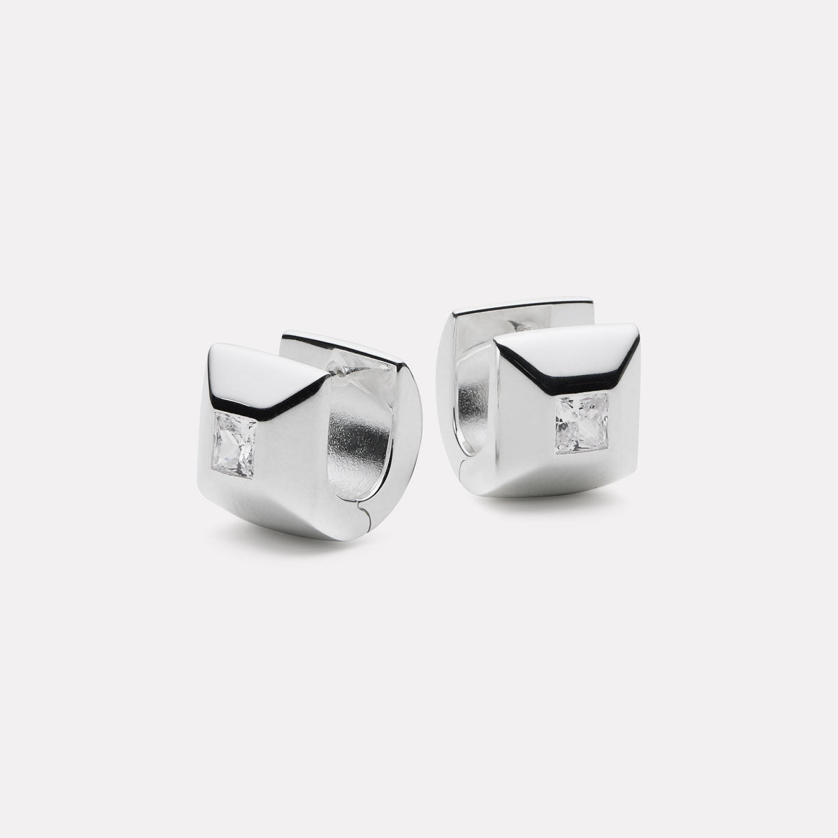 Sterling Silver Halo Cubic Zirconia Earrings