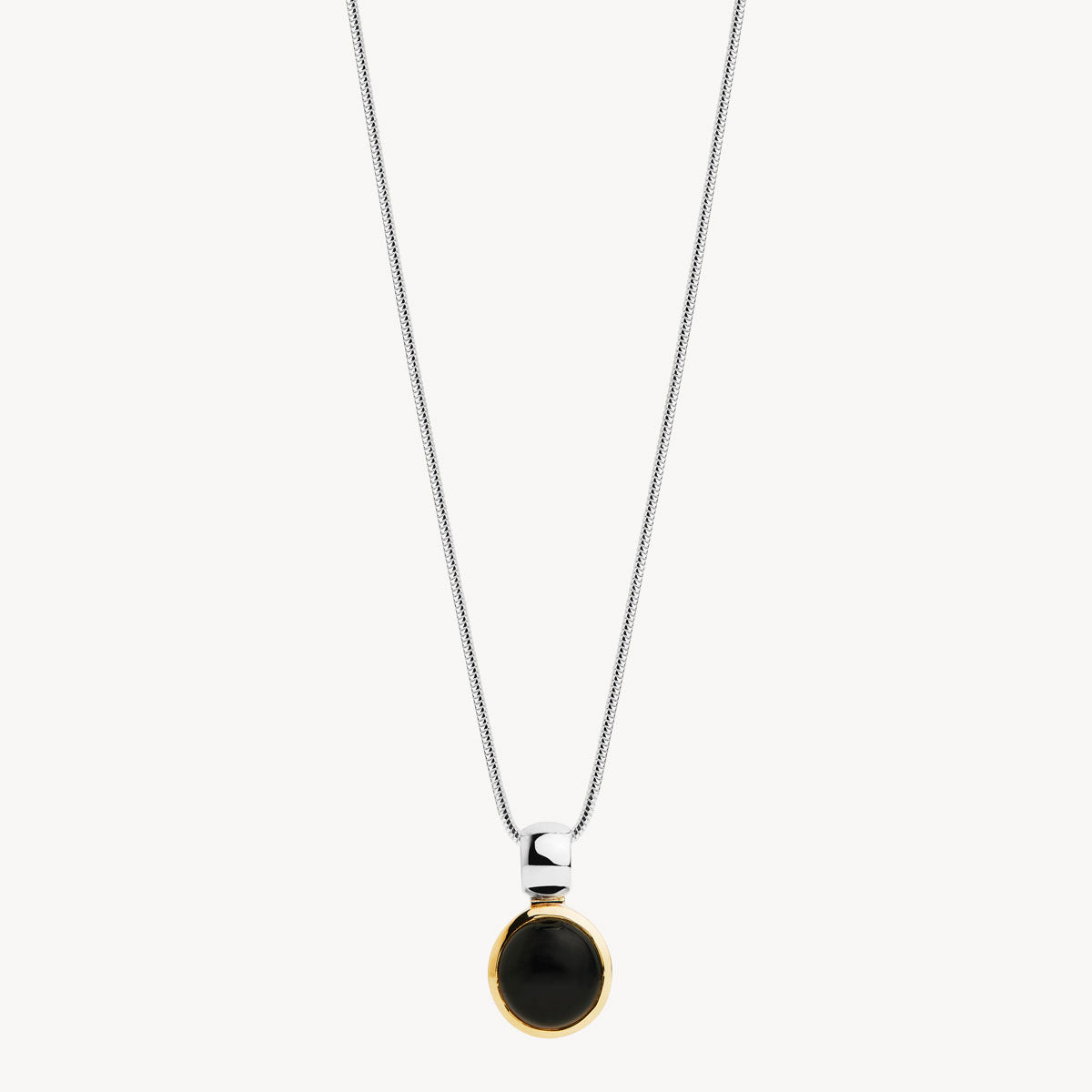 Sil Yell Gold Chroma Black Onyx Necklace