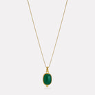 Yellow Gold Fleur Green Onyx Pendant