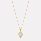 Sil Yell Gold Fleur Rainbow Moonstone Pendant