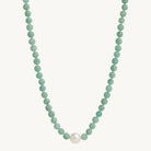 Sterling Silver Sunset Amazonite & Pearl Necklace