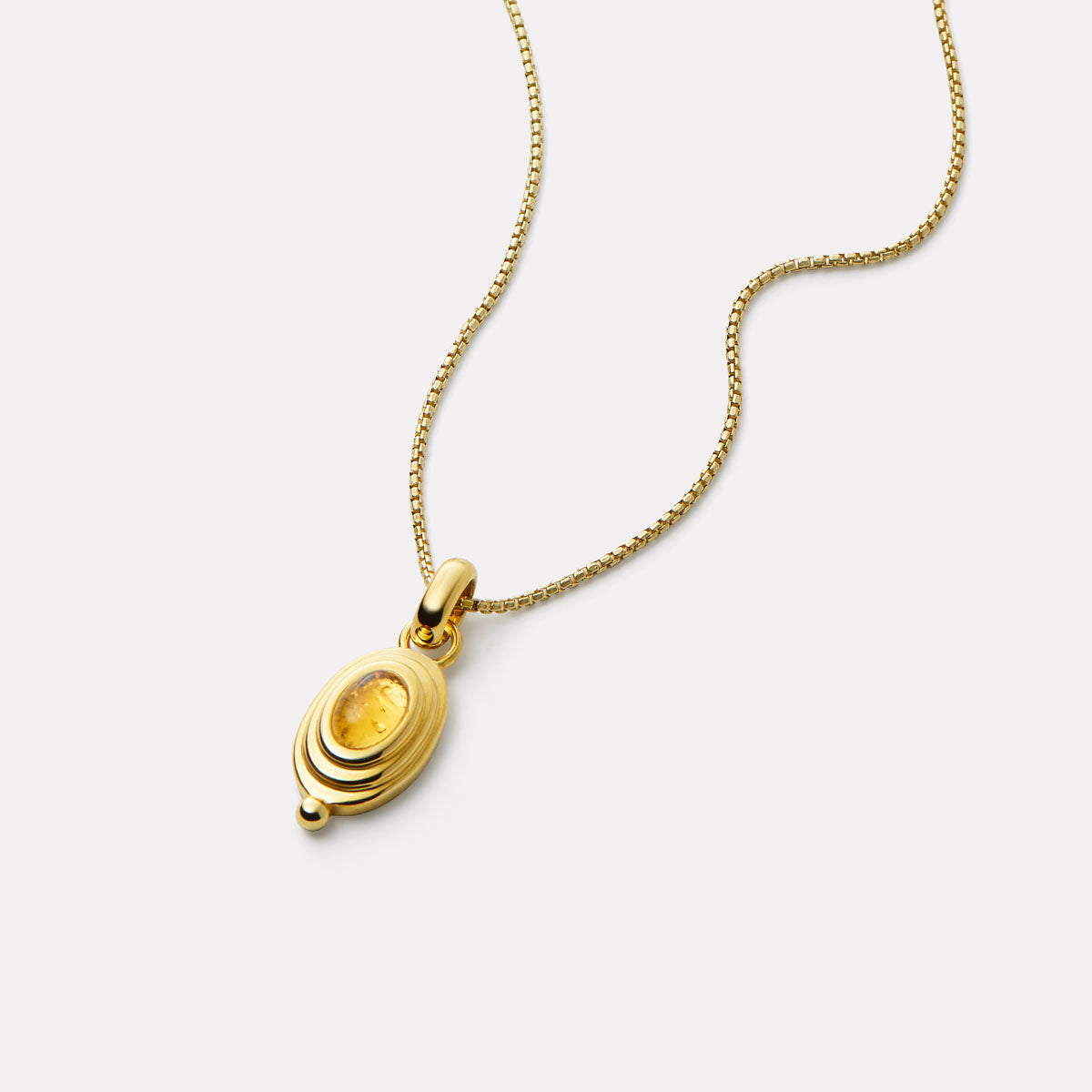 Yellow Gold Horizon Citrine Necklace