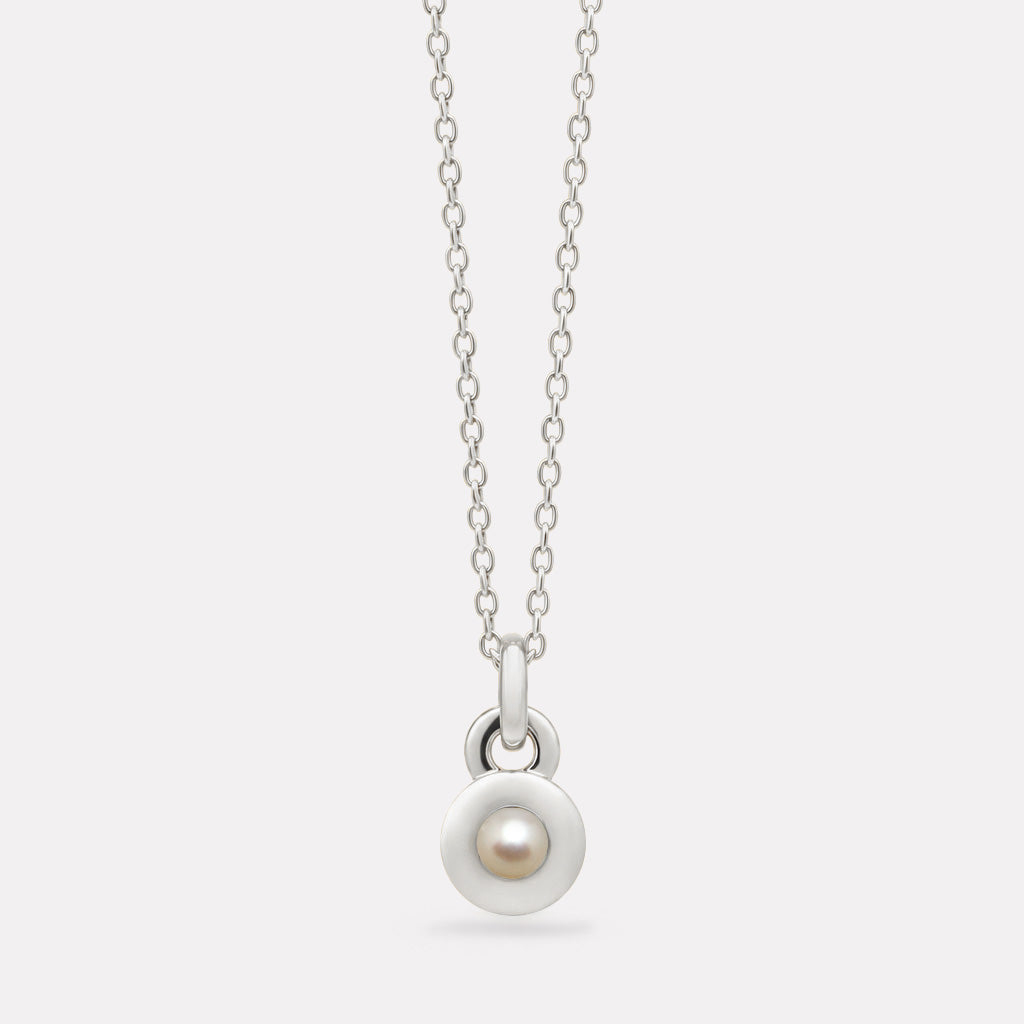 Sterling Silver June Pearl Birthstone Necklace