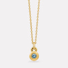 Yellow Gold December Blue Topaz Birthstone Necklace