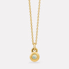 Yellow Gold October Opal Birthstone Necklace