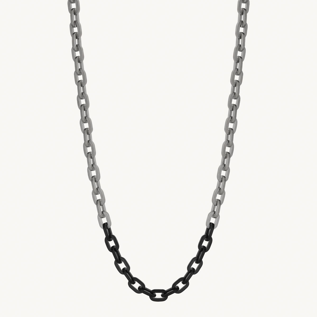 Stainless Steel Echo Men's 2-Tone Steel Necklace (60cm+ext)