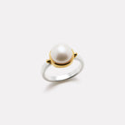Sil Yell Gold Garland Pearl Ring