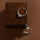 Halo 2-Tone Cubic Zirconia Ring