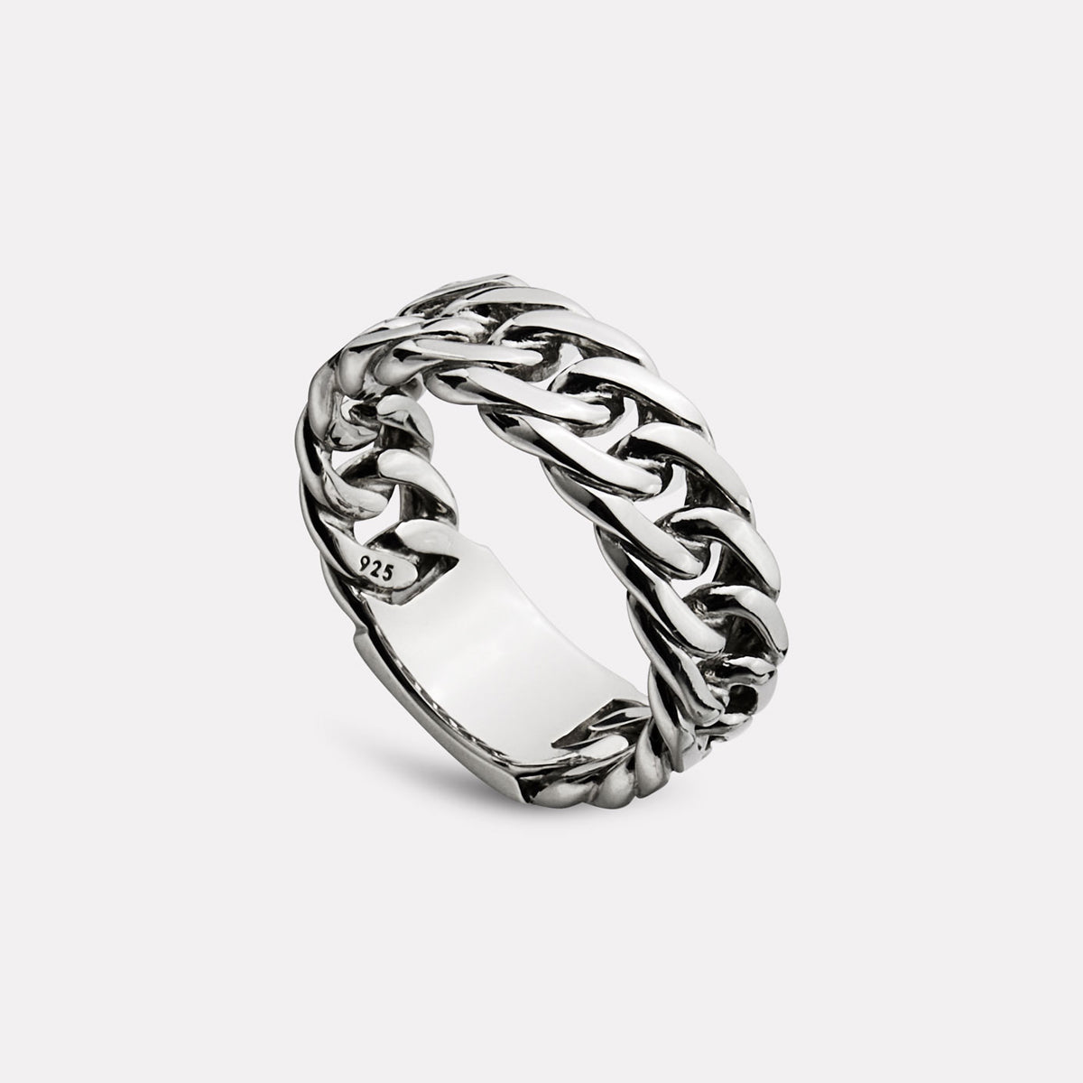 Sterling Silver Cuban Men’s Silver Ring