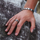 Equity Men's Steel & Leather Ring